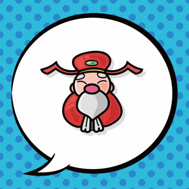 Çin yeni yıl zenginlik tanrısı doodle, konuşma balonu