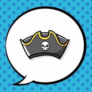 korsan şapkasını doodle, konuşma balonu