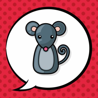 Çince Zodyak sıçan doodle, konuşma balonu