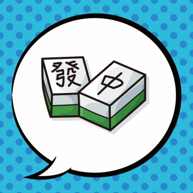 Çin mahjong doodle, konuşma balonu