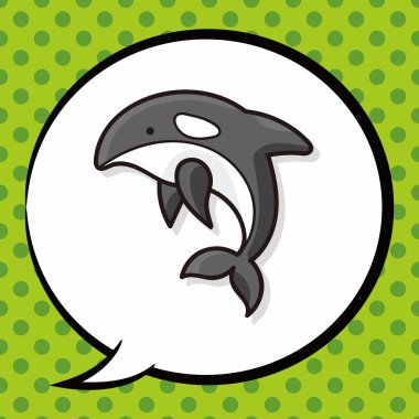 Deniz hayvan balina doodle, konuşma balonu