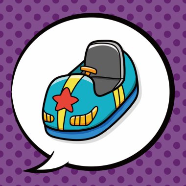 Çarpışan araba doodle, konuşma balonu