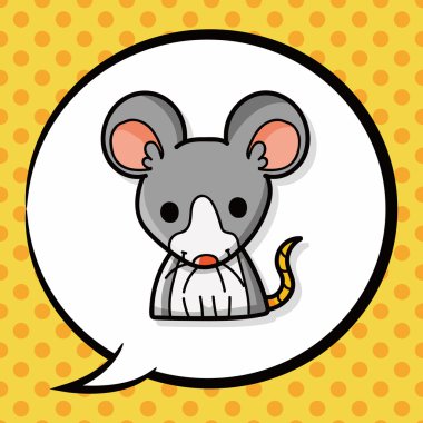 Çince Zodyak sıçan doodle, konuşma balonu