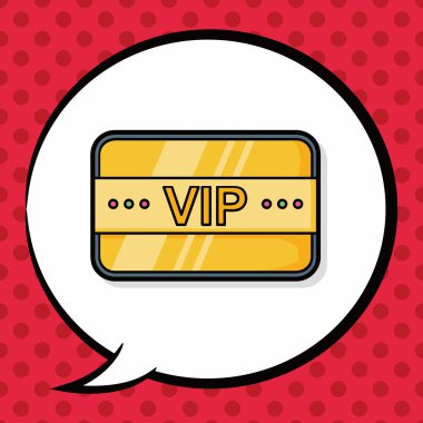 VIP kartı doodle, konuşma balonu