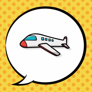 uçak doodle, konuşma balonu