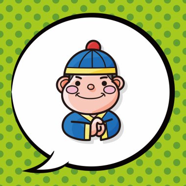 Çin yeni yılı çocuk doodle, konuşma balonu