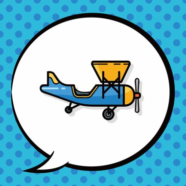 uçak doodle, konuşma balonu