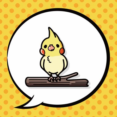 kuş doodle, konuşma balonu