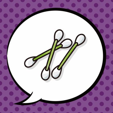 Pamuk temizleme bezi doodle, konuşma balonu