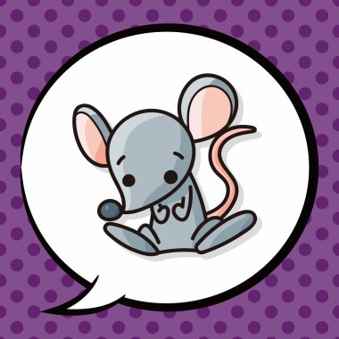 Çince Zodyak sıçan doodle, konuşma balonu