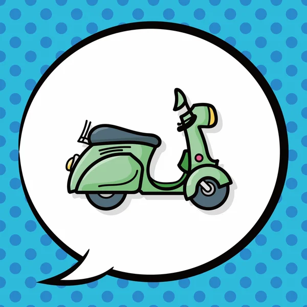 Gribouille de moto, bulle de parole — Image vectorielle