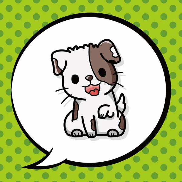 Doodle cão, bolha de fala —  Vetores de Stock