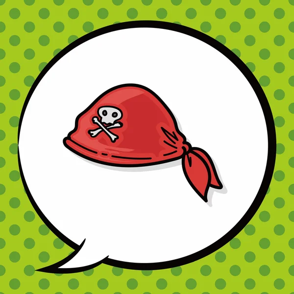 Sombrero pirata garabato, burbuja del habla — Vector de stock