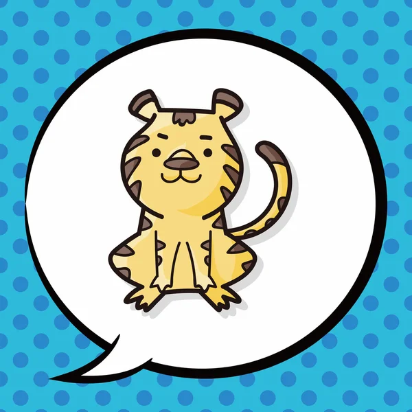 Chinese Zodiac tijger doodle, tekstballon — Stockvector