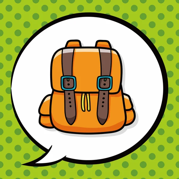 Rucksack-Doodle, Sprechblase — Stockvektor