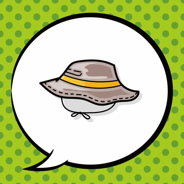 Doodle chapéu de pesca, bolha de fala — Vetor de Stock