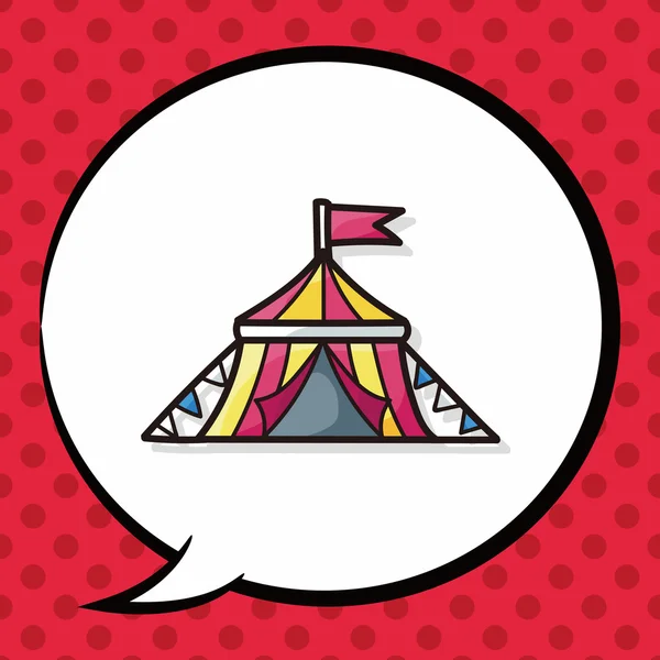 Circus doodle, tekstballon — Stockvector