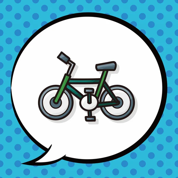 Garabato bici, burbuja del habla — Vector de stock