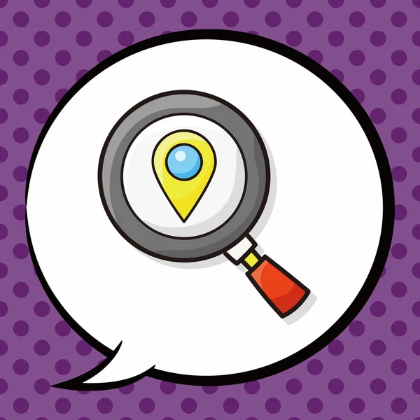 GPS doodle, konuşma balonu — Stok Vektör