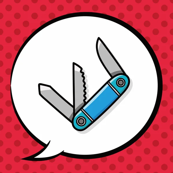 Utility knivar doodle, pratbubbla — Stock vektor