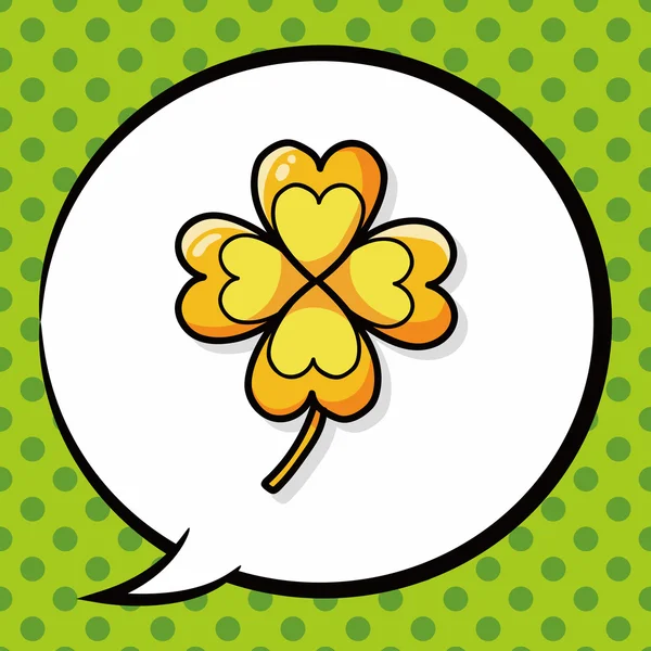 Gribouille de fleur, bulle de parole — Image vectorielle