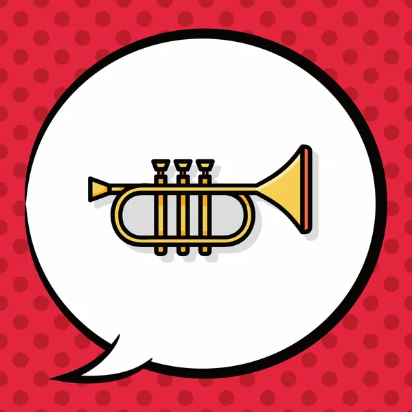 Garabato trompeta, burbuja del habla — Archivo Imágenes Vectoriales