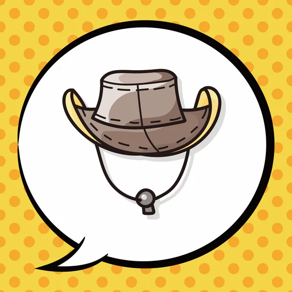 Sun hat doodle, speech bubble — Stock Vector