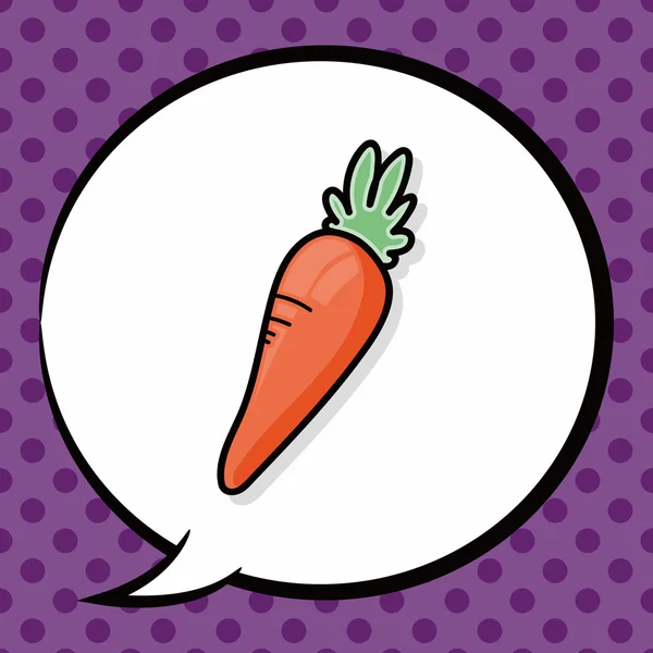 Garabato de zanahoria, burbuja del habla — Vector de stock
