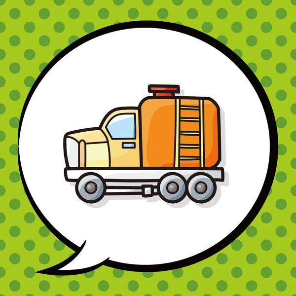 Cargo truck doodle, speech bubble — Stock Vector