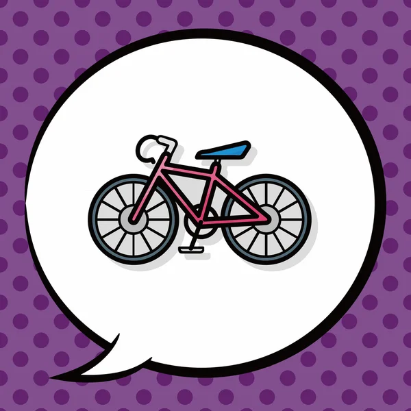 Garabato bici, burbuja del habla — Vector de stock