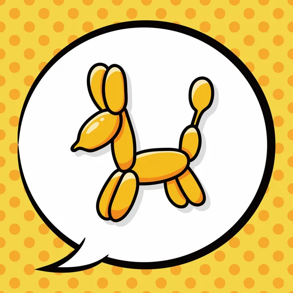 Ballon chien doodle, bulle de parole — Image vectorielle
