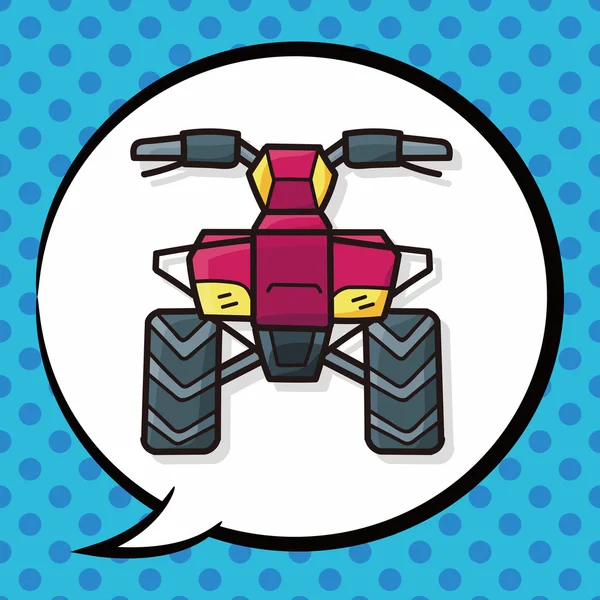 Motocross doodle, speech bubble — Stock Vector