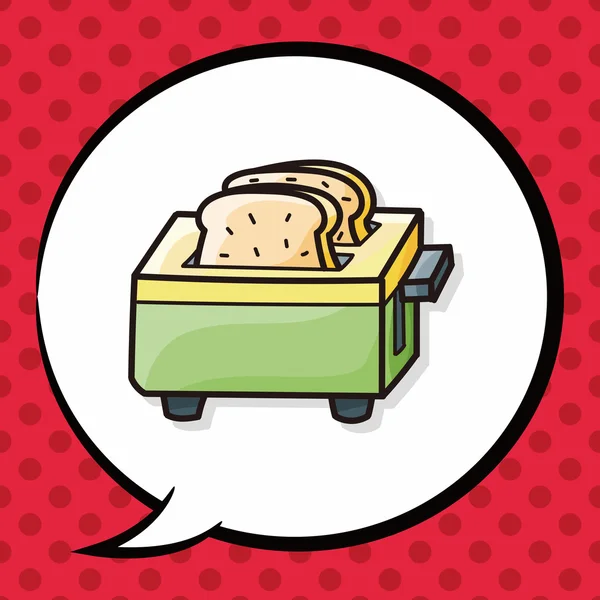 Toaster-Doodle, Sprechblase — Stockvektor