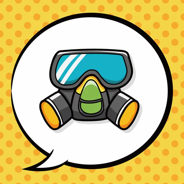 Gas masks doodle, speech bubble — Stock Vector