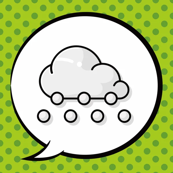 Időjárás felhő doodle, beszéd buborék — Stock Vector