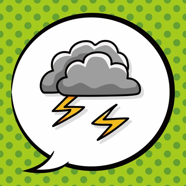 Esős felhő doodle, beszéd buborék — Stock Vector
