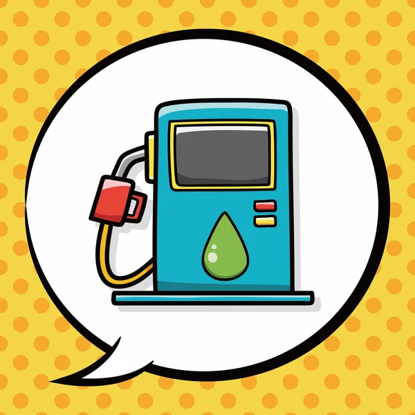 Gasoline doodle, speech bubble — Stock Vector