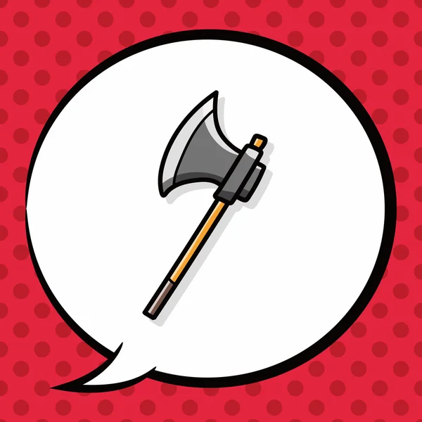 Axe doodle, speech bubble — Stock Vector