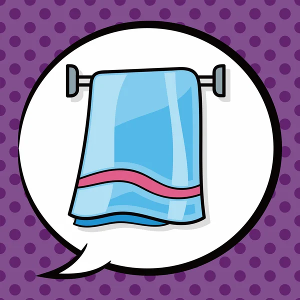 Handdoek doodle, tekstballon — Stockvector