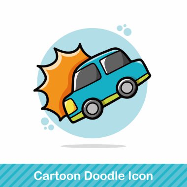 Araba kaza doodle vektör çizim