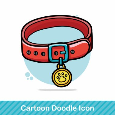Evde beslenen hayvan yaka doodle vektör çizim
