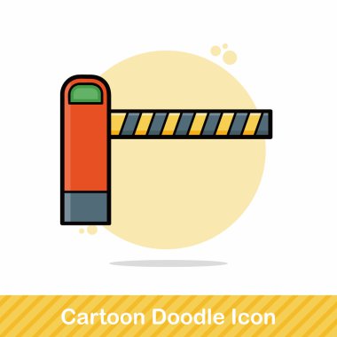Train crossings doodle vector illustration clipart