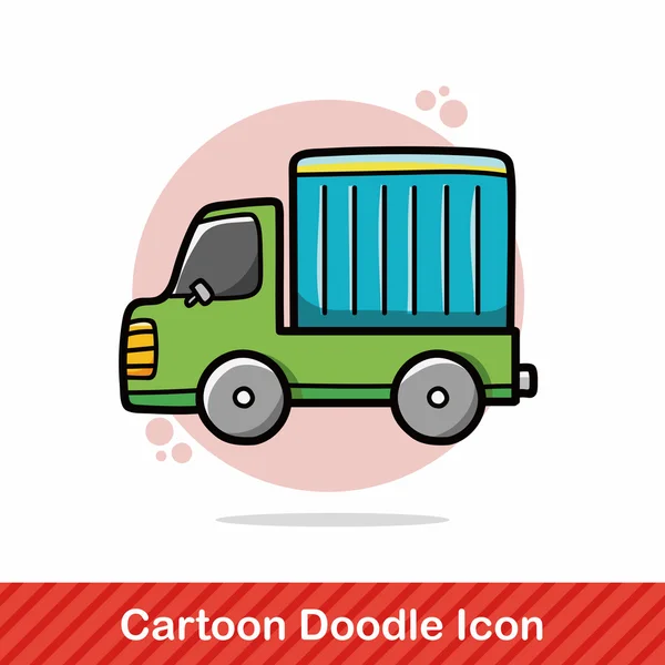 Illustration vectorielle de doodle camion cargo — Image vectorielle