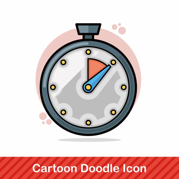 Cronômetro doodle vetor ilustração — Vetor de Stock