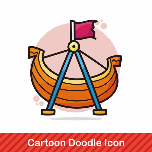 Πειρατικό πλοίο doodle διανυσματικά εικονογράφηση — Διανυσματικό Αρχείο