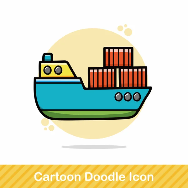 Lodní dopravu doodle vektorové ilustrace — Stockový vektor