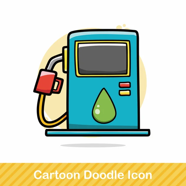 Ilustrasi vektor doodle bensin - Stok Vektor