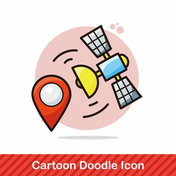 Illustration vectorielle de doodle GPS — Image vectorielle