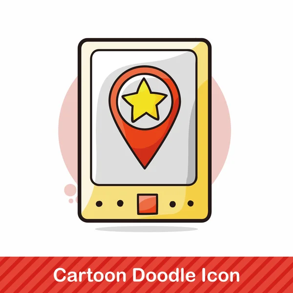 Mapa del teléfono celular doodle vector ilustración — Archivo Imágenes Vectoriales