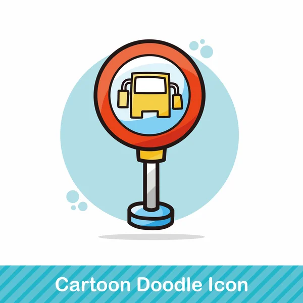Autobusová zastávka doodle vektorové ilustrace — Stockový vektor